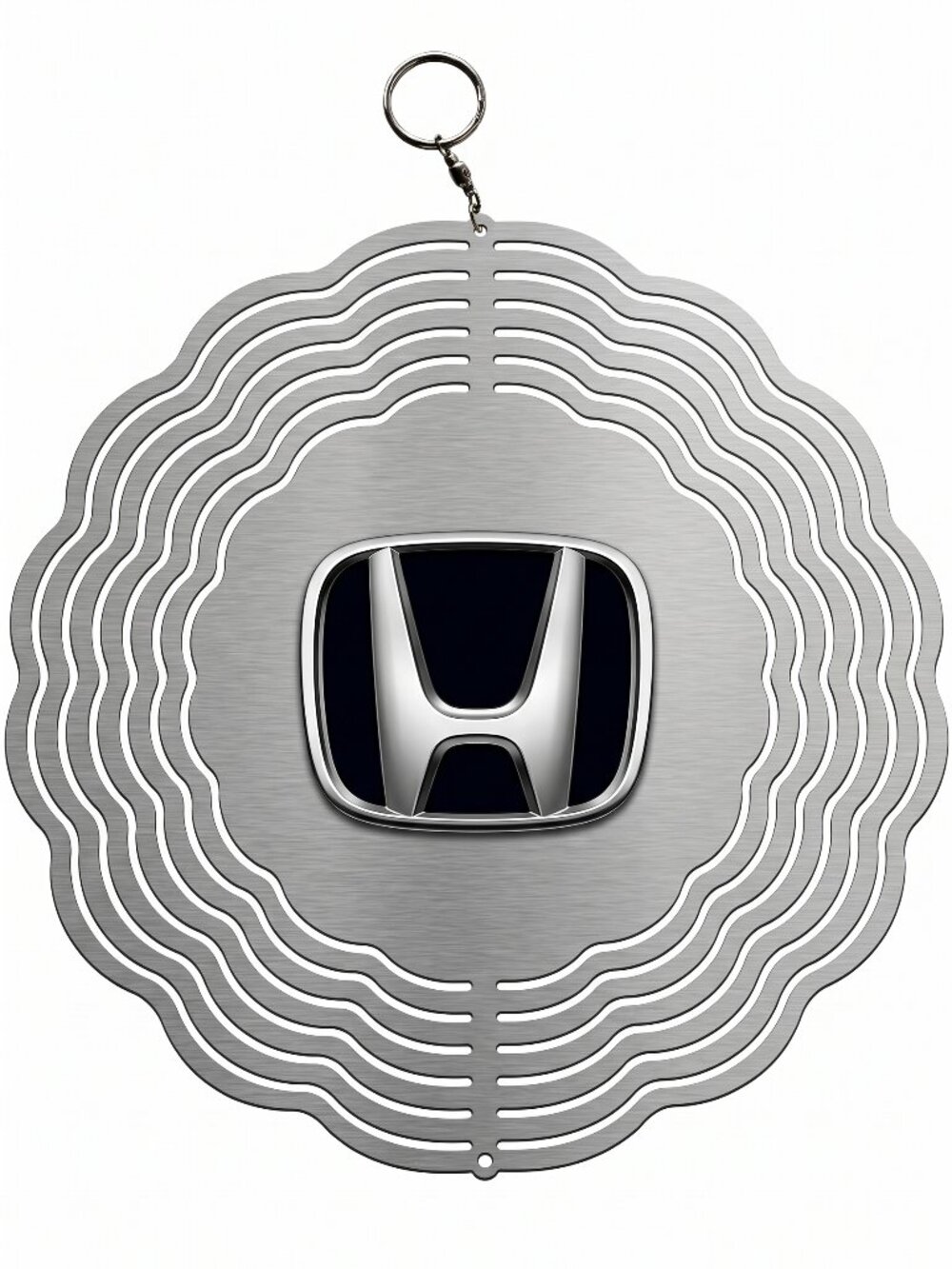 10" Honda Logo Kinetic Wind Spinner - Chrome Metal Hanging Yard Decor